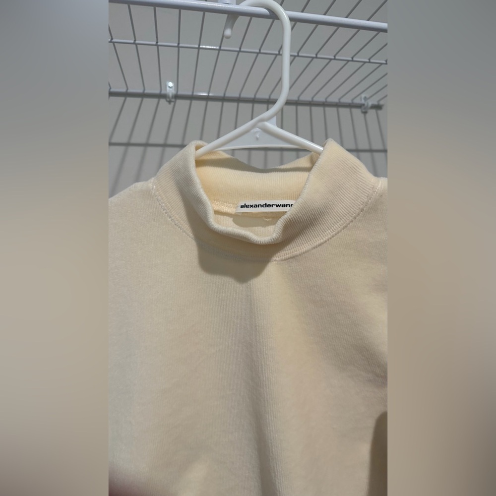 Alexander Wang Ivory Cropped Top with Logo Band - Picture 7 of 7